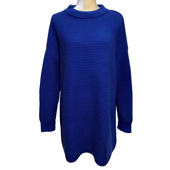 Melrose and Market NWT Blue Sweater Mini Dress Women L - Picture 1 of 9